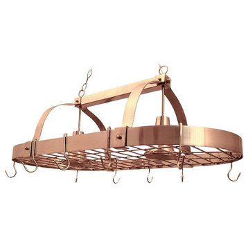 Elegant Designs Metal 2 Down Light Kitchen Pot Rack in Copper