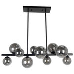 Dainolite - Dainolite GLA-3110HP-MB Glasgow - 31" Ten Light Pendant - 10 Light Halogen Horizontal Pendant Matte Black Finish with Smoked Glass   1 Year 360-�  72.00  Kitchen/Dinette/Bar/Living Room  No. of Rods: 3  Mounting Direction: Ambient  Assembly Required: Yes  Canopy Included: Yes  Shade Included: Yes  Sloped Ceiling Adaptable: Yes  Canopy Diameter: 14 x 1 x 4.75  Rod Length(s): 20.00  Dimable: YesGlasgow 31" Ten Light Pendant Matte Black Smoked Glass *UL Approved: YES *Energy Star Qualified: n/a  *ADA Certified: n/a  *Number of Lights: Lamp: 10-*Wattage:25w G9 bulb(s) *Bulb Included:No *Bulb Type:G9 *Finish Type:Matte Black
