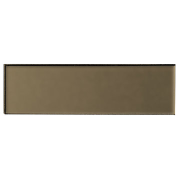 Forever 4 in x 16 in Glass Subway Tile in Matte Eternal Bronze