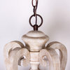 Parrotuncle Antique Wooden Candle Chandelier, White