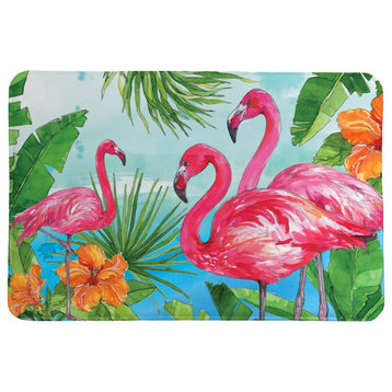 Flamingo In The Tropics Memory Foam Rug, 2'x3'