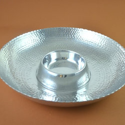 Hammered Aluminum  Chip & Dip Tray - Chip And Dip Sets