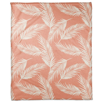 Nature Palm Coral 50x60 Throw Blanket