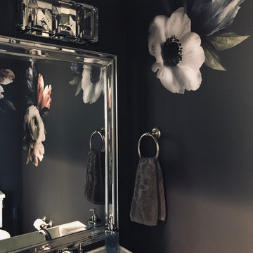 Moody Floral Powder Room