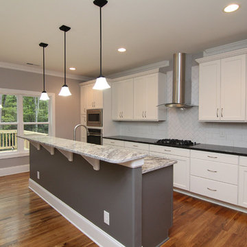 White, Black, and Grey Kitchen
