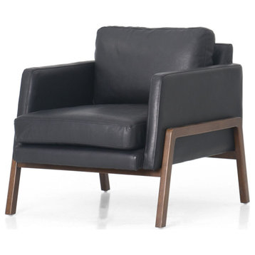 Diana Heirloom Black Leather Chair