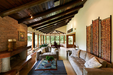 Home design - large eclectic home design idea in Grand Rapids
