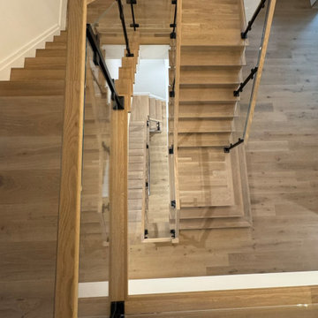 Project #132 | White Oak Staircase with Glass Balustrade