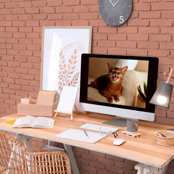Faux Accent Wall in Home Office