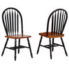 Arrowback Dining Chairs | Set of 2 | Antique Black & Cherry
