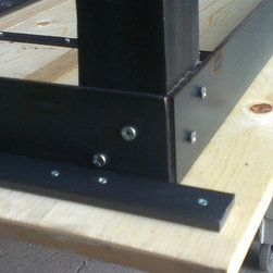 hand cut steel console or communal table - Products