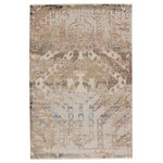 Jaipur Living - Nikki Chu by Jaipur Living Yarden Medallion Tan/Gray Runner Rug 2'6"x12' - Inspired by the African motifs, the Sanaa collection by Nikki Chu is the perfect combination of statement-making patterns and easy-to-decorate-with hues. The Yarden rug boasts a perfectly distressed tribal design in tones of tan, beige, taupe, and hints of pink and blue. Ivory fringe trim adds texture and vintage allure. This power-loomed rug features a plush and durable blend of polyester and polypropylene, lending the ideal accent to high-traffic spaces.