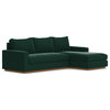 Apt2B Harper 2-Piece Sectional Sofa, Evergreen Velvet, Chaise on Right