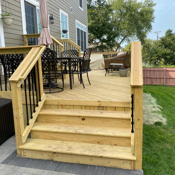 Pressure Treated Deck with Solid Skirting & Belgard Patio in Palatine, IL