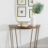 Solvay Wood and Metal Console Table, Walnut Brown 36x18x29.75