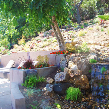 Drought Tolerant Landscape Design with a Pondless Waterfall