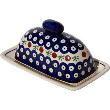 Polish Pottery Butter Dish, Pattern Number: 41