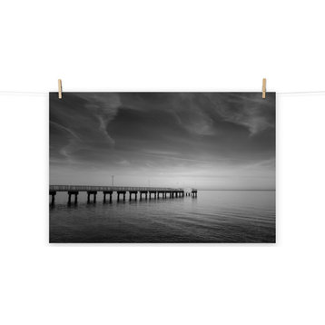End of the Pier Landscape Photo, Beach Unframed Wall Art Print, 12" X 16"