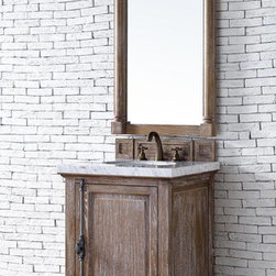 26 inch Driftwood Finish Single Sink Bathroom Vanity Optional Countertop - Bathroom Vanities And Sink Consoles
