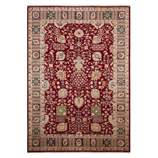 Peshawar Karema Red/Blue Rug, 8'10x11'10, 8'10 x 11'10 - Traditional ...