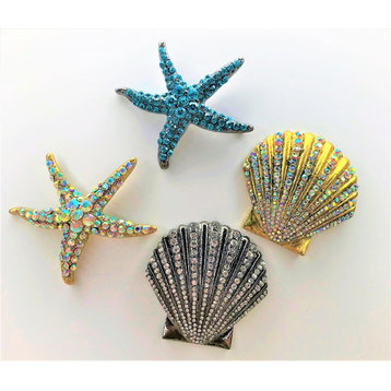 Sea-Beach-Coastal-Shell-Starfish Decorating Pins