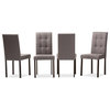 Baxton Studio Andrew Tufted Dining Side Chair in Gray (Set of 4)