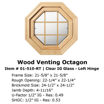 Cabin Breeze Wood Venting Window, Hinge, Hinged Right