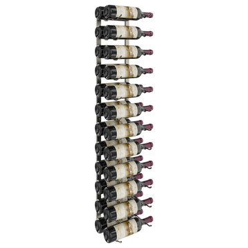 W Series Wine Rack 4 Wall Mounted Metal Bottle Storage, Gunmetal, 24 Bottles (Double Deep)