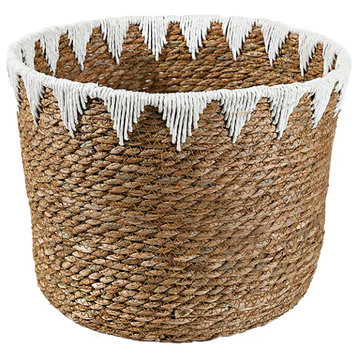 Serene Spaces Living Handmade Cattail Leaf Basket, Large