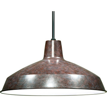 1-Light Warehouse Shade Pendant in Old Bronze