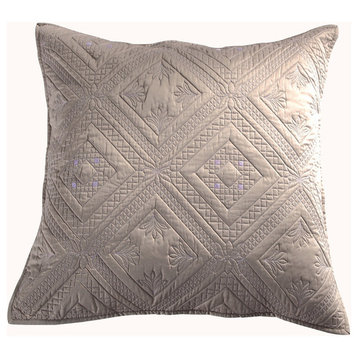 Fern Crystal Pillow Sham, Khaki, Euro