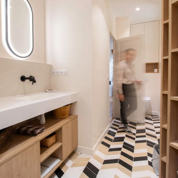 Une salle d'eau sur-mesure et graphique