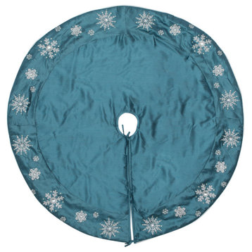 Snowflake Christmas Textile Collection , Teal, 52"