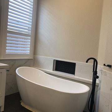Matte Black and Brushed Gold Master Bath