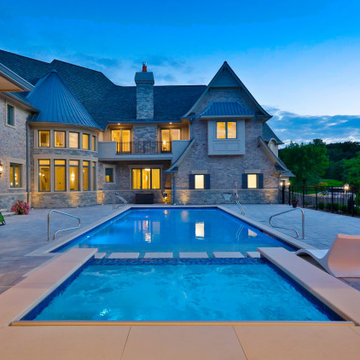 St. Charles Swimming Pool and Hot Tub with Floating Steps