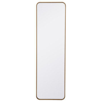 Elegant Decor MR801860BR Soft Corner Metal Rectangular Mirror, 18"x60"