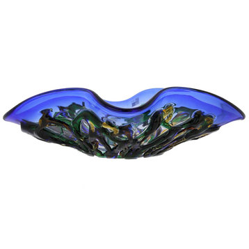 GlassOfVenice Murano Glass Oceanos Centerpiece Bowl