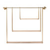 Luna Three Tier Suspended Wall Shelf, Gold, Natural Wood