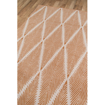 Erin Gates by Momeni River Beacon Indoor Outdoor Hand Woven Rug, Orange, 2'3"x8'