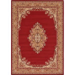 Unique Loom - Unique Loom Burgundy Washington Reza 7'x10' Area Rug - The gorgeous colors and classic medallion motifs of the Reza Collection will make a rug from this collection the centerpiece of any home. The vintage look of this rug recalls ancient Persian designs and the distinction of those storied styles. Give your home a distinguished look with this Reza Collection rug.