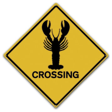 Lobster Crossing Classic Metal Sign