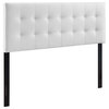 Lily King Tufted Faux Leather Headboard, White