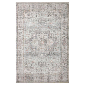 Loloi II Heidi HEI02 Area Rug, Dove and Blush, 6'0"x9'0"