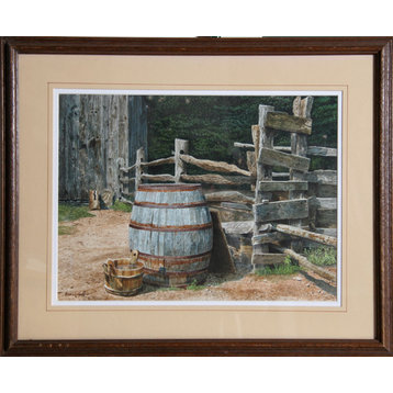 Michael Davidoff, Wooden Pail And Barrel, Watercolor Painting