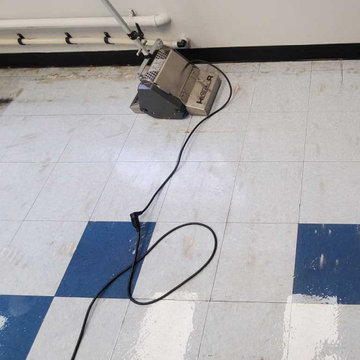 Commercial Wax Removal Cleaning New Wax Application of Commercial Vinyl Tile Flo