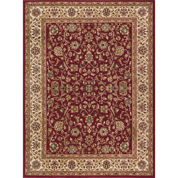 Ventura Transitional Oriental Red Rectangle Area Rug, 9'x12'