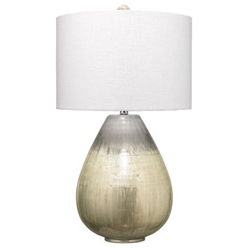 Damsle Glass Table Lamp, Silver