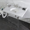 Kingston Brass LMS3630MA8 36" Carrara Marble Console Sink, Acrylic Legs