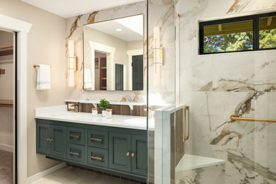 Example of a minimalist bathroom design in Seattle