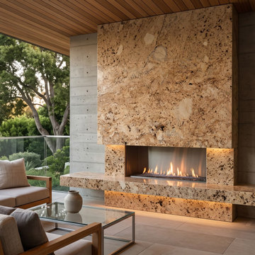 Outdoor Fireplace with Solarius Granite